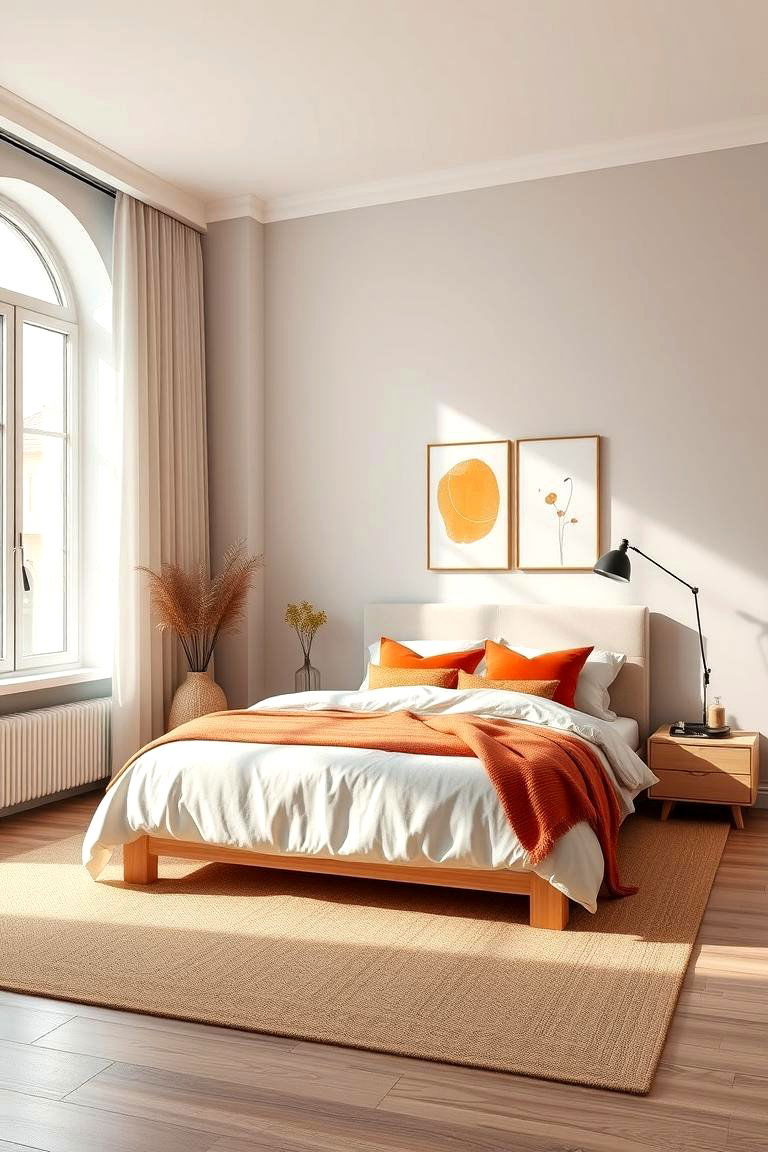 Scandinavian Burnt Orange Fusion - 24 Burnt Orange Bedroom Ideas