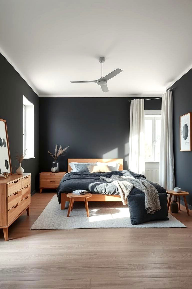 Scandinavian Charcoal Simplicity - 24 Charcoal Bedroom Ideas