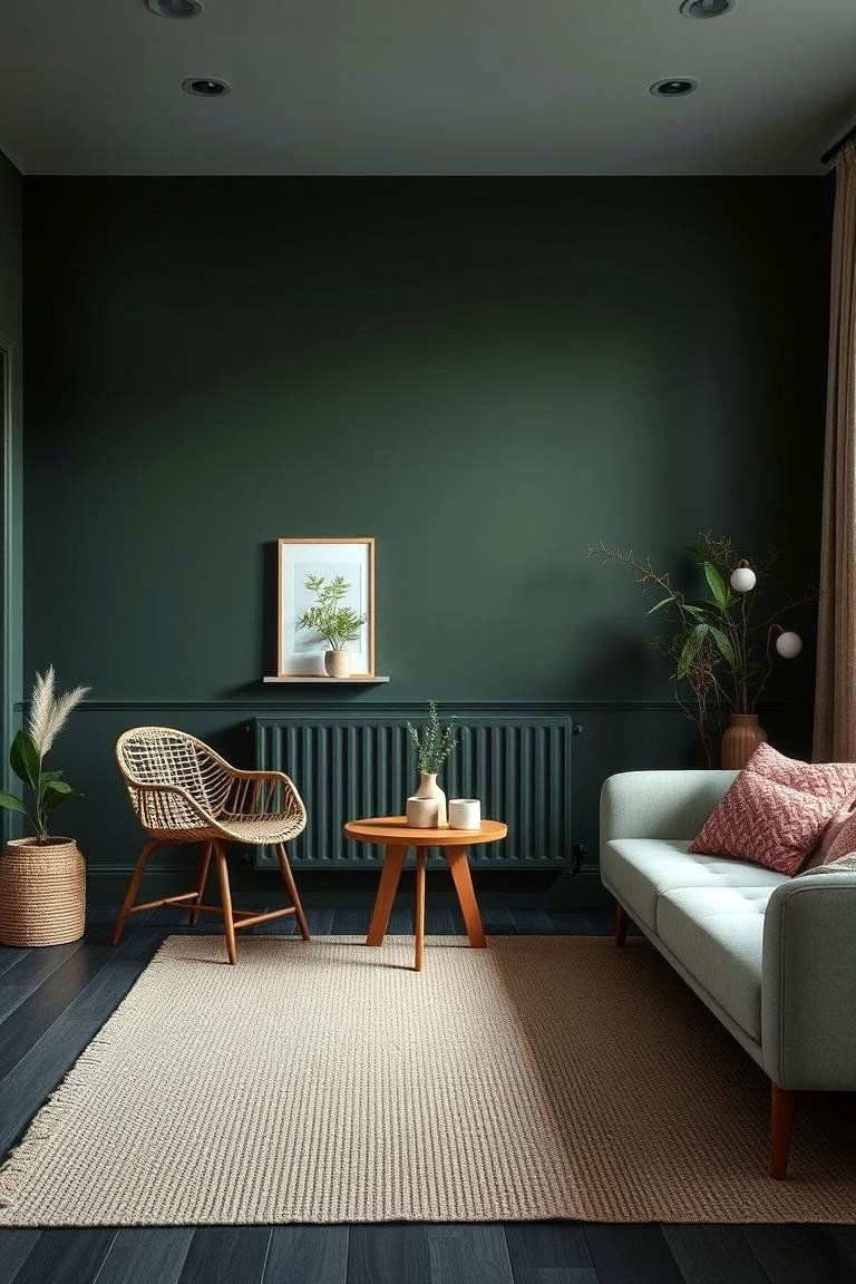 Scandinavian Dark Green Simplicity - 24 Dark Green Living Room Ideas
