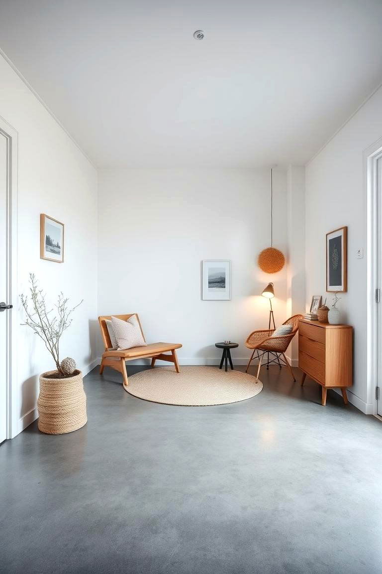 Scandinavian Inspired Concrete Floor Bedroom - 24 Concrete Floor Bedroom Ideas