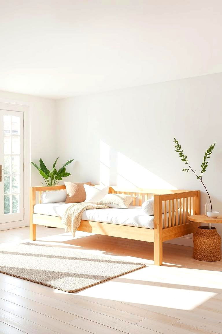 Scandinavian Inspired Daybed with Clean Lines - 24 Daybed Ideas for Small Spaces