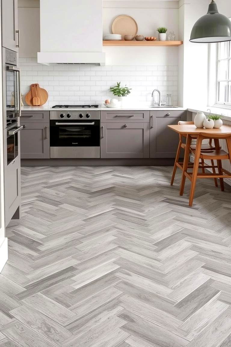 Scandinavian Inspired Floor Tiles - 24 Japandi Kitchen Ideas