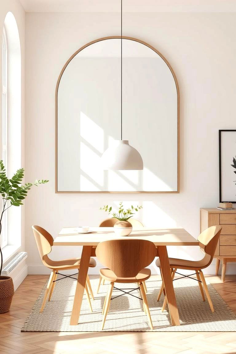 Scandinavian Inspired Mirror - 24 Dining Room Mirror Ideas