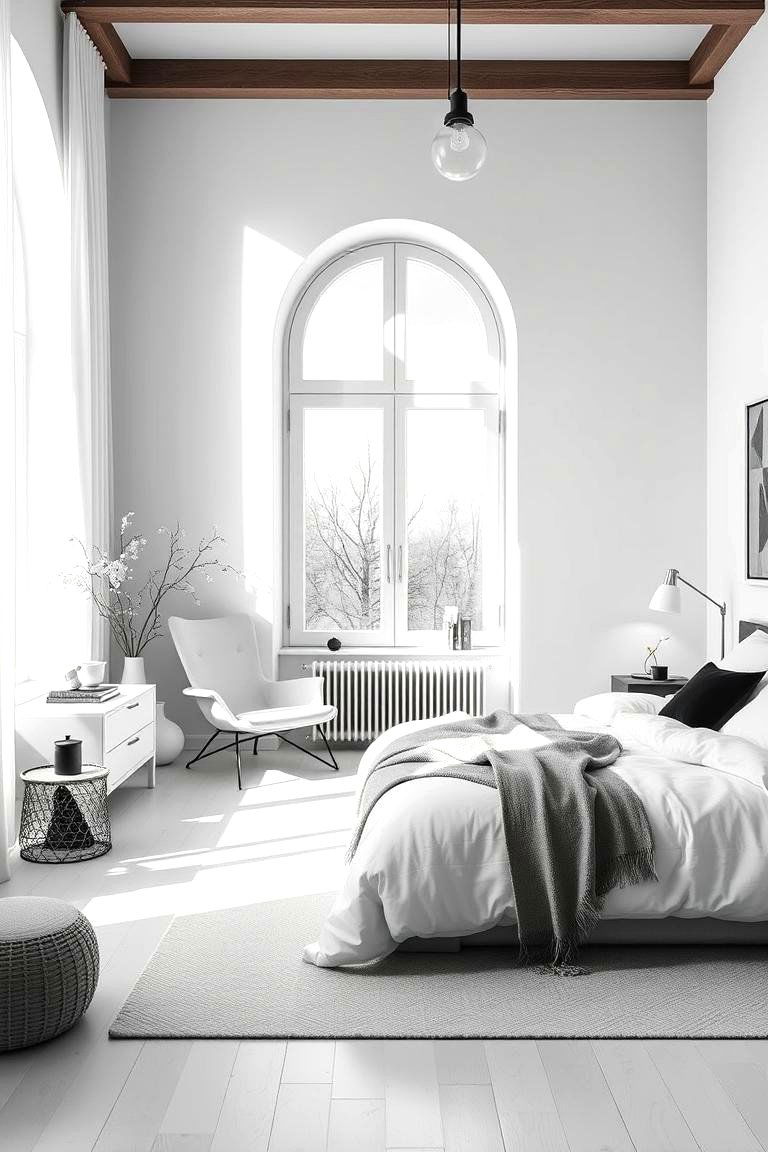 Scandinavian Inspired Serenity - 24 Feminine Black and White Bedroom Ideas