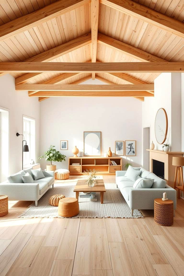Scandinavian Inspired Simplicity - 24 Exposed Beam Living Room Ideas