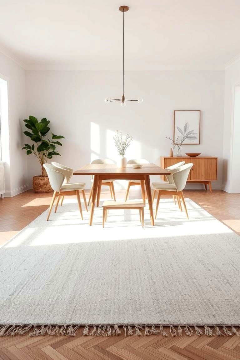 Scandinavian Minimalist Dining Room Rugs - 24 Dining Room Rug Ideas