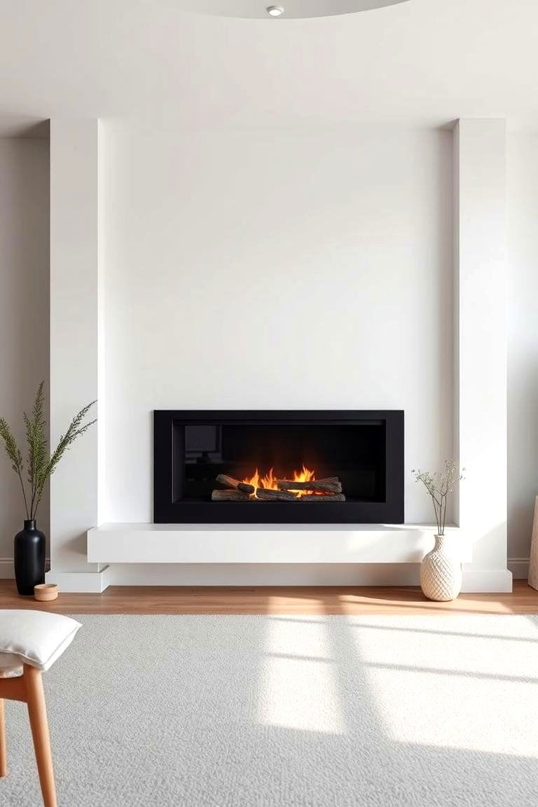 Scandinavian Minimalist Fireplace Design - 24 Small Living Room Fireplace Ideas