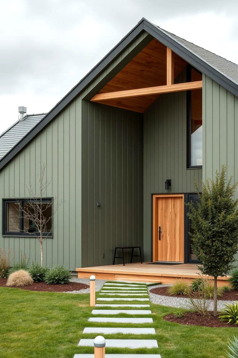 Scandinavian Sage Simplicity - 24 Sage Green House Exterior Ideas