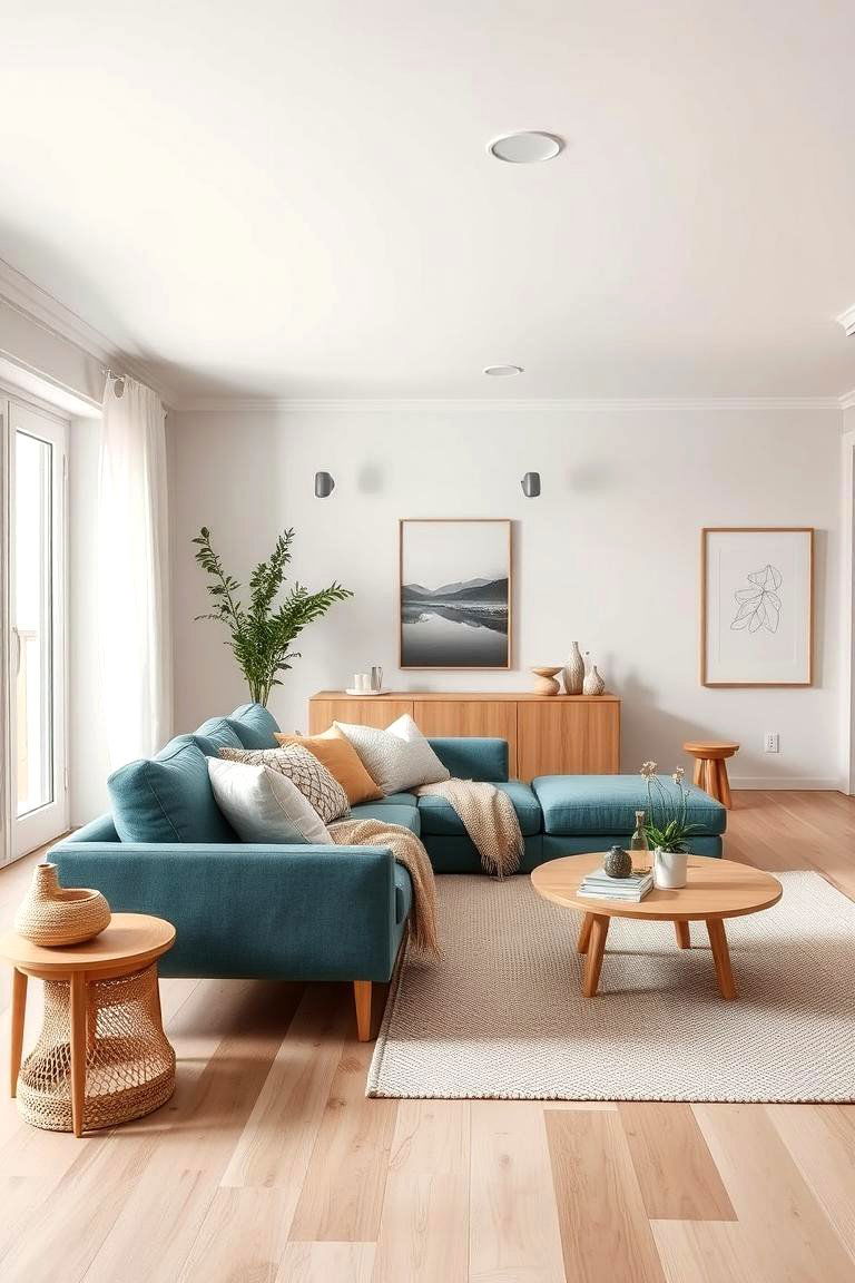 Scandinavian Serenity - 24 Teal Couch Living Room Ideas
