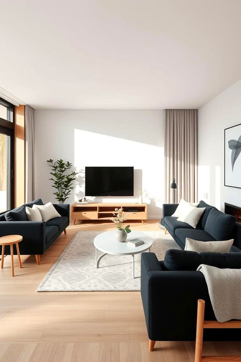 Scandinavian Serenity - 24 Black Couch Living Room Ideas