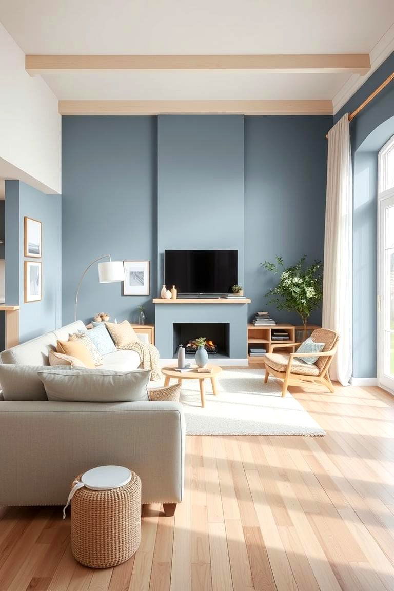 Scandinavian Serenity - 24 blue and beige living room ideas