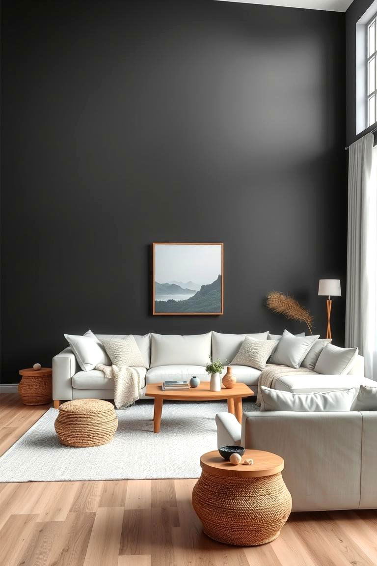 Scandinavian Serenity - 24 Contrasting Living Rooms With Dark Grey Walls