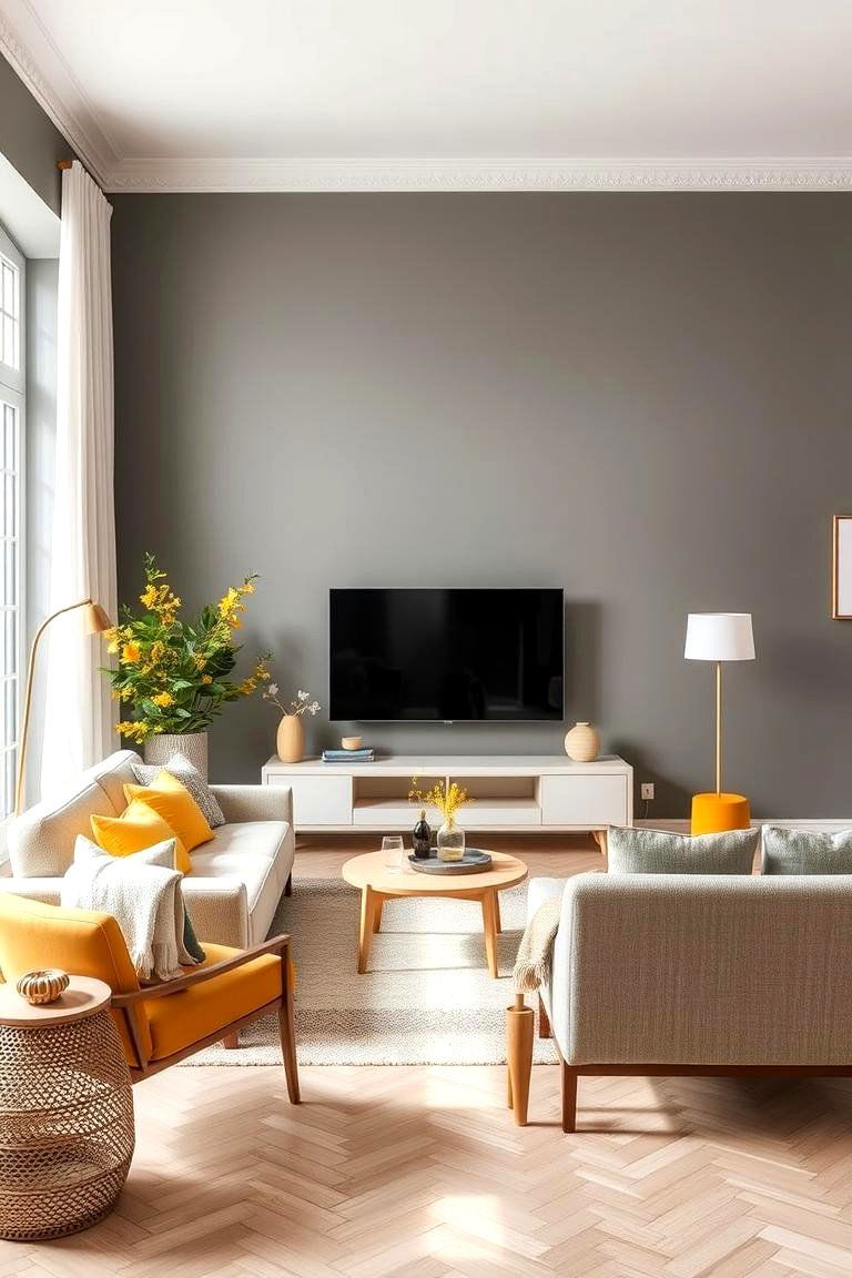 Scandinavian Serenity with Grey and Yellow Decor - 24 Grey and Yellow Living Room Ideas