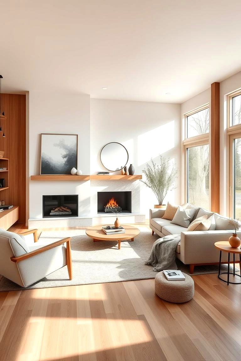 Scandinavian Serenity with Natural Light - 24 Living Room Ideas With Sectionals and Fireplace
