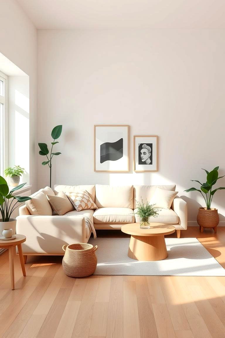 Scandinavian Simplicity - 24 Cream Couch Living Room Ideas