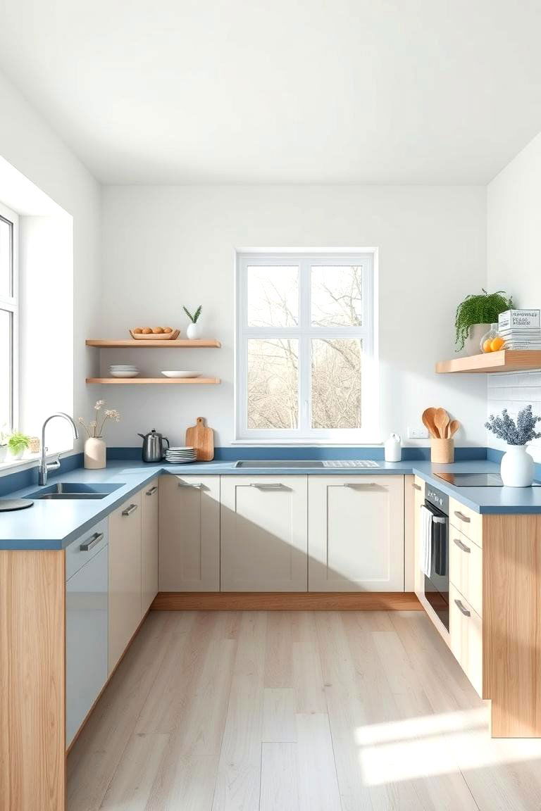 Scandinavian Simplicity - 24 kitchens with blue countertops