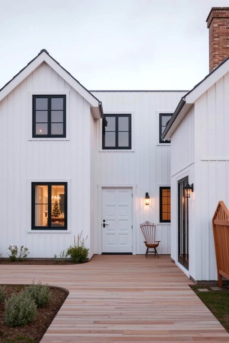 Scandinavian Simplicity - 24 White Farmhouse With Black Windows Ideas