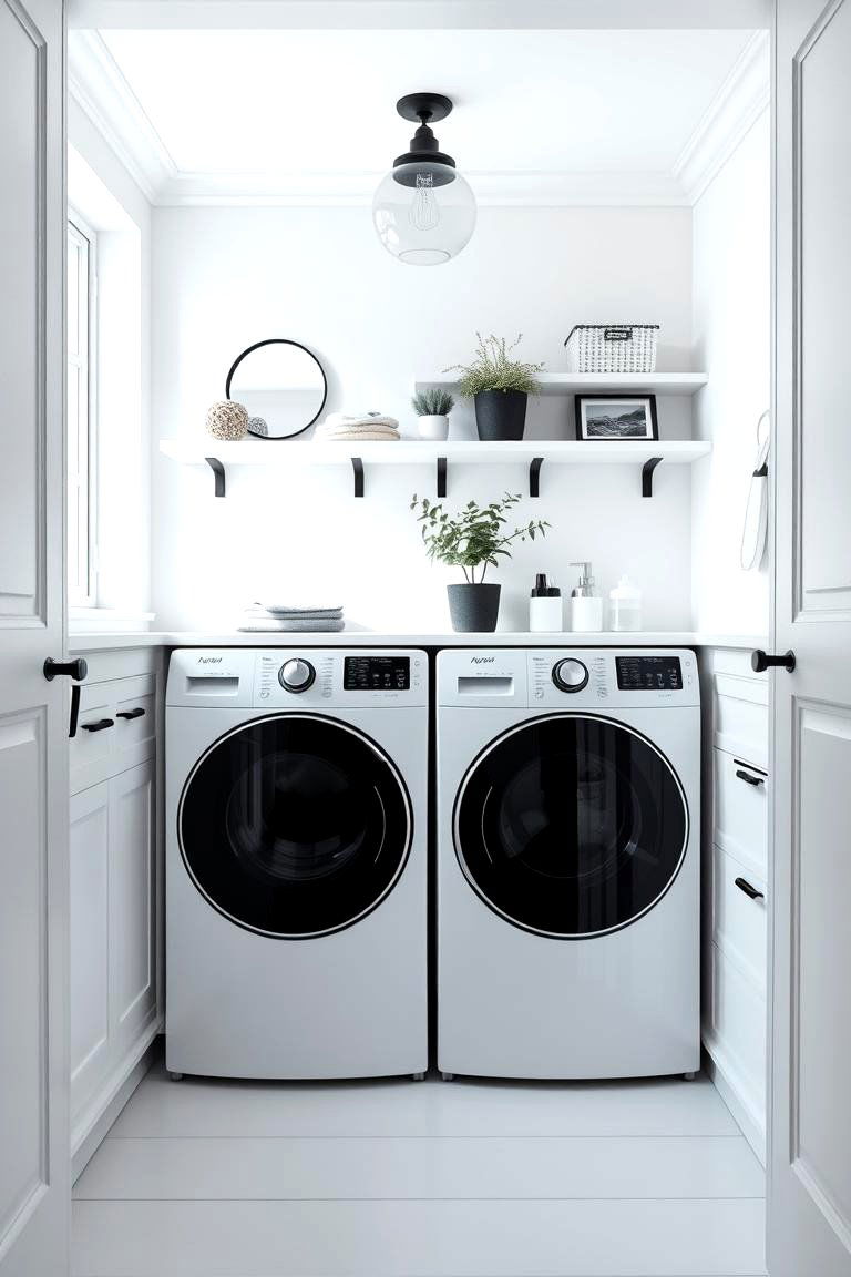 Scandinavian Simplicity - 24 Black and White Laundry Room Ideas