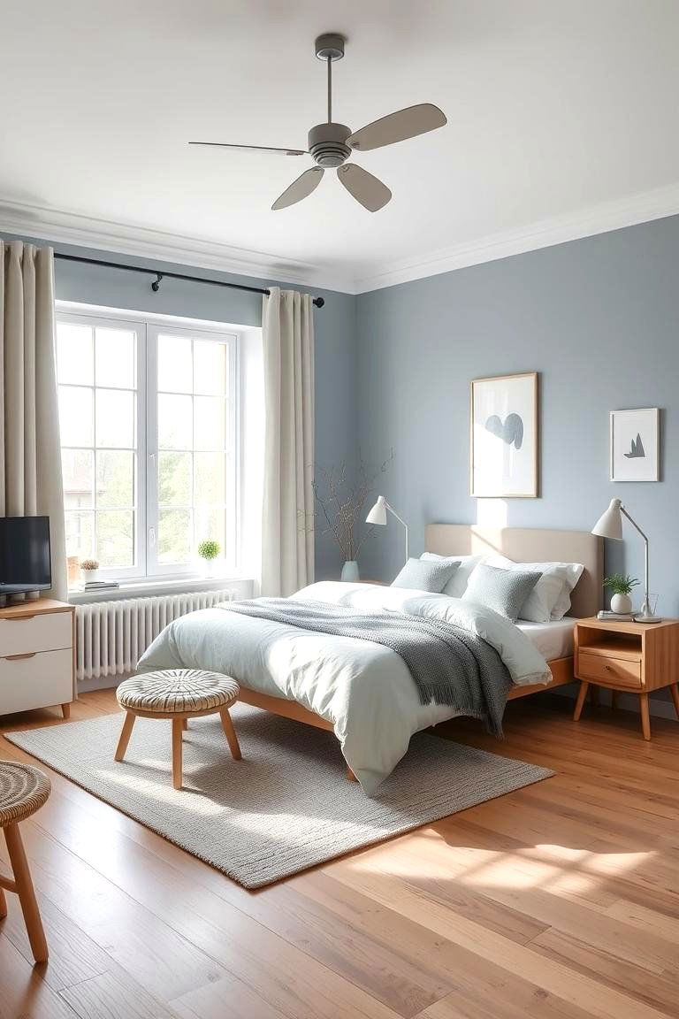 Scandinavian Simplicity - 24 Blue and Grey Bedroom Ideas