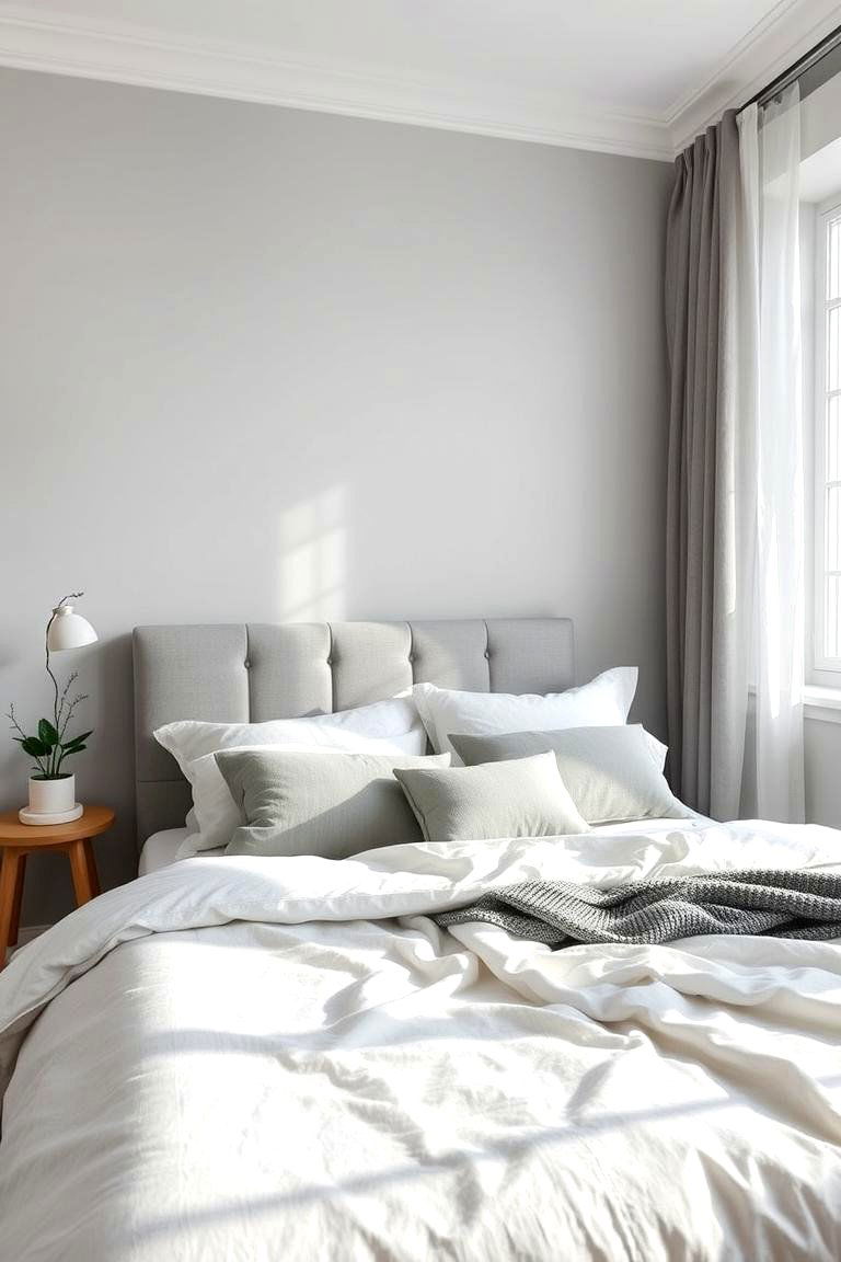 Scandinavian Simplicity in Grey - 24 Grey Headboard Bedroom Ideas