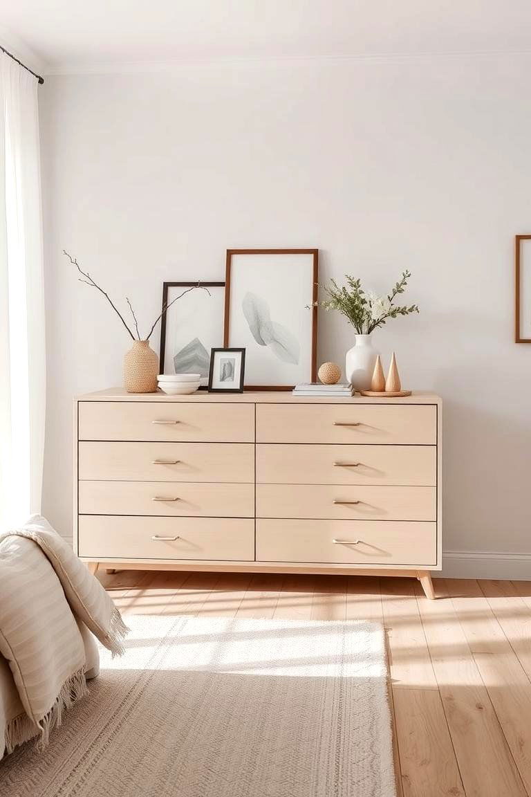 Scandinavian Simplicity in Neutral Tones - 24 Dresser Decor Ideas