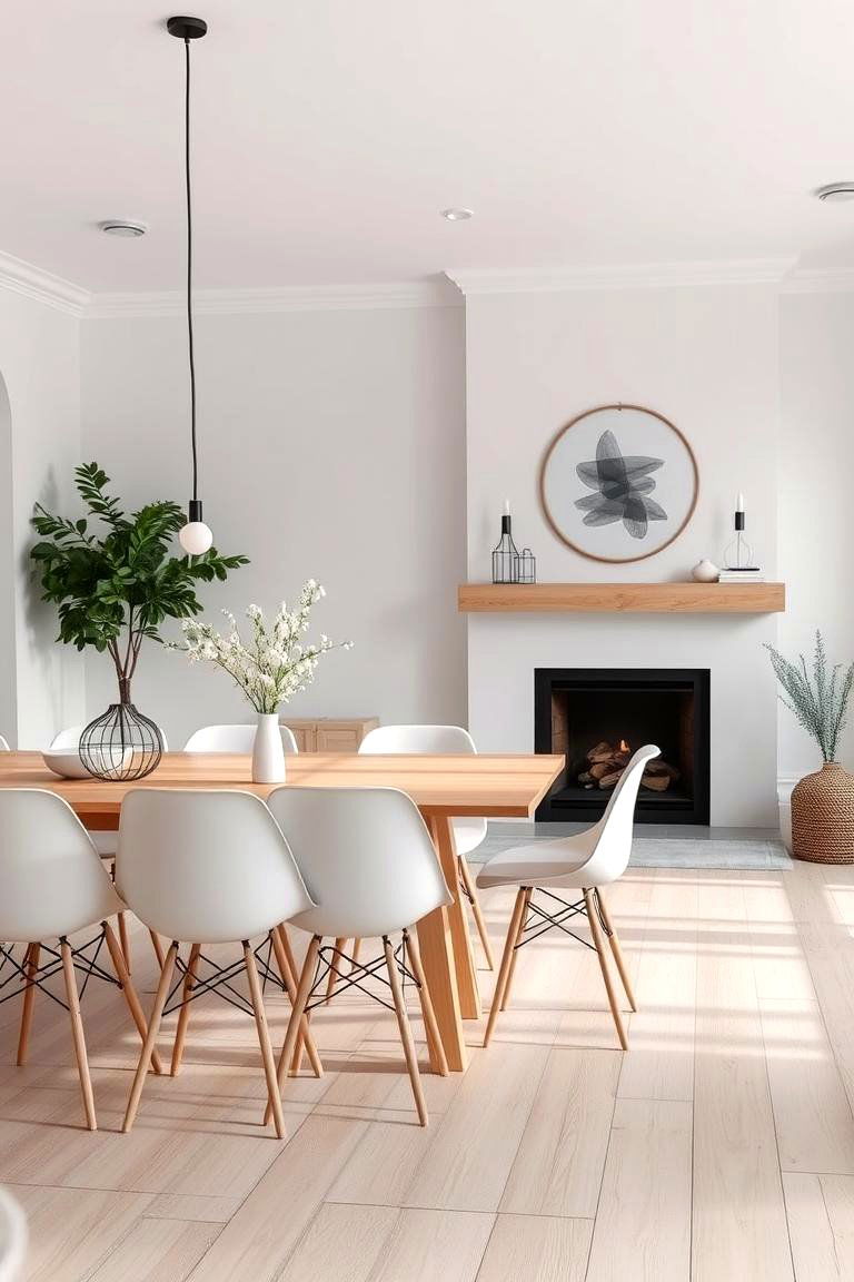 Scandinavian Simplicity with a Fireplace - 24 Dining Room With Fireplace Ideas