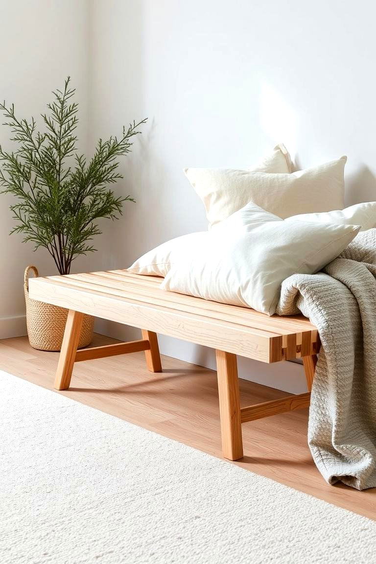 Scandinavian Style Bench for Clean Lines and Functionality - 24 Bedroom Bench Ideas