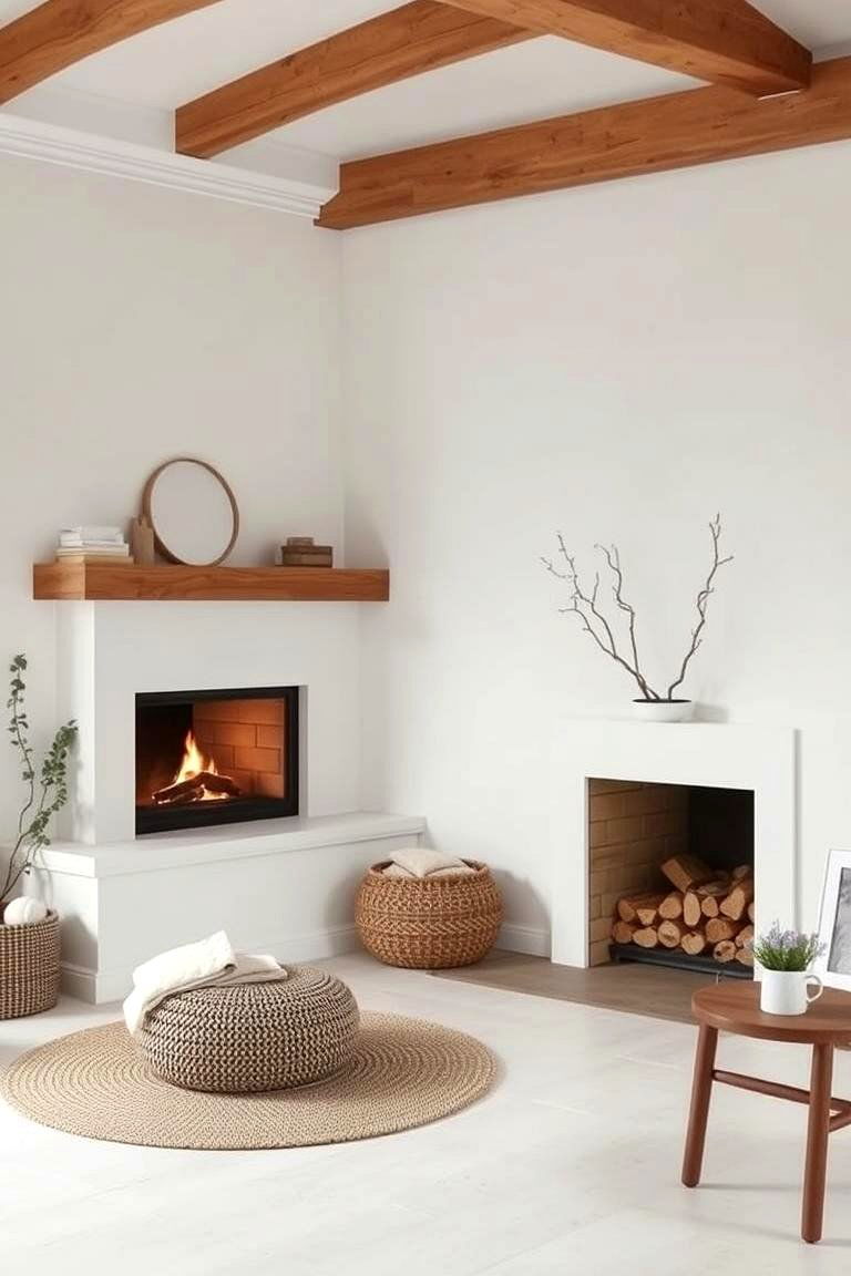 Scandinavian Style Cozy Fireplace - 24 Corner Fireplace Ideas