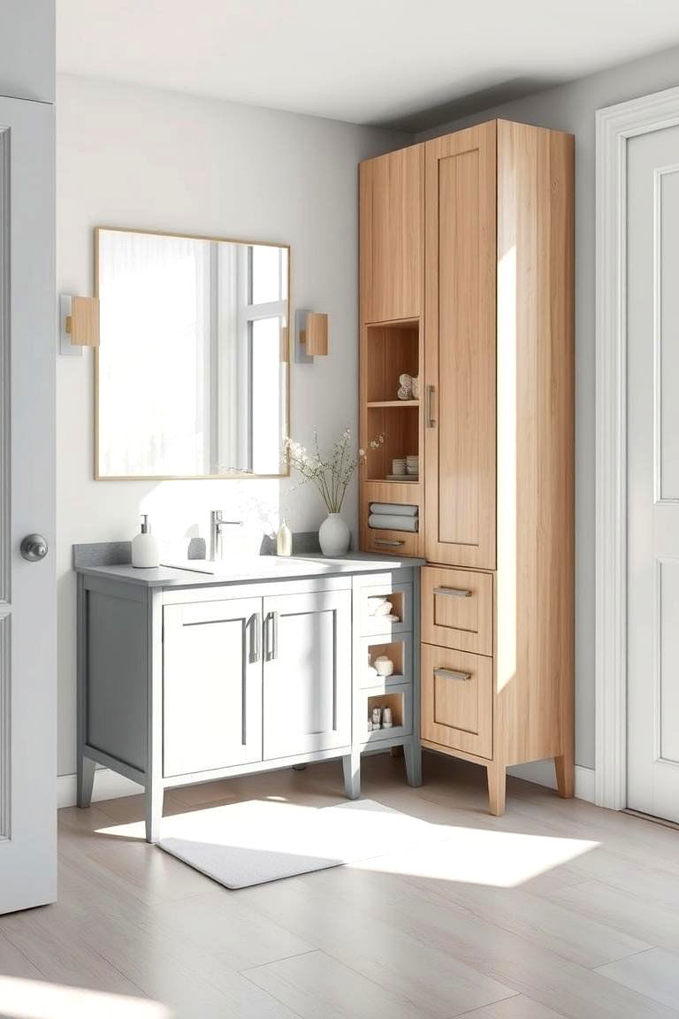 Scandinavian Style Grey Vanity - 24 Grey Bathroom Vanity Design Ideas
