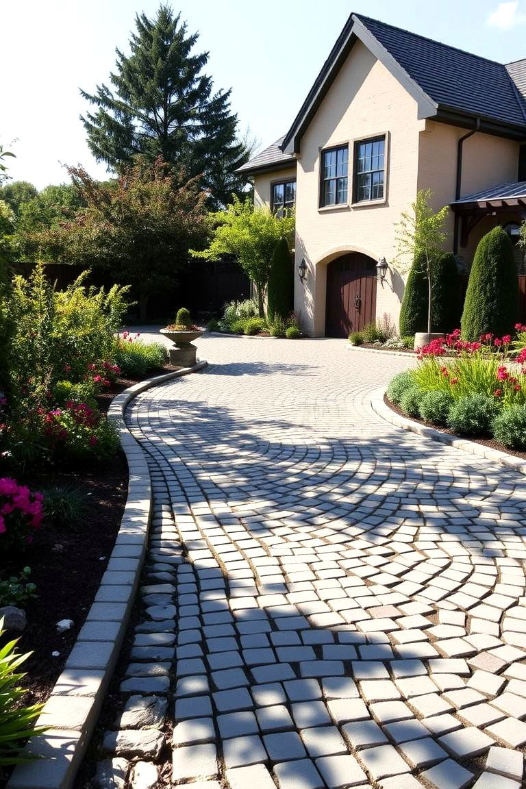Scenic Driveway Enhancement - 24 Sage Green Painted Brick House Ideas