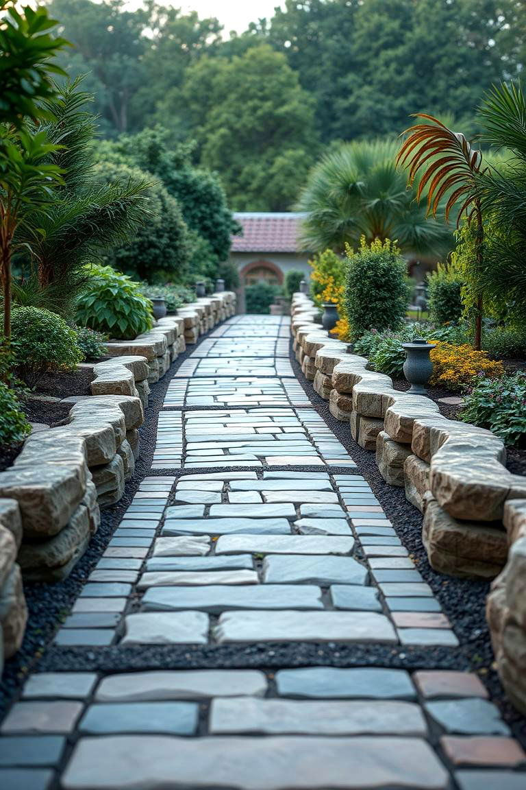 Sculpted Garden Pathways - 24 Large Backyard Ideas