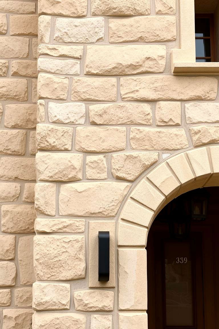 Sculpted Stonework Facade - 24 spanish bungalow exterior ideas