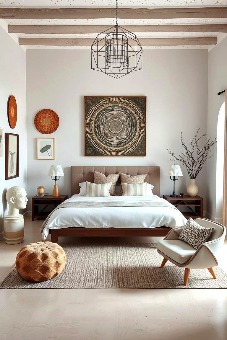 Sculptural Accents - 24 Greek Bedroom Design Ideas