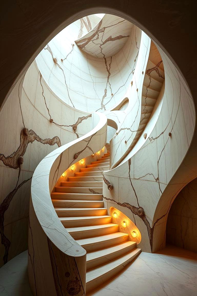 Sculptural Art Staircase - 24 Contemporary Staircase Design Ideas