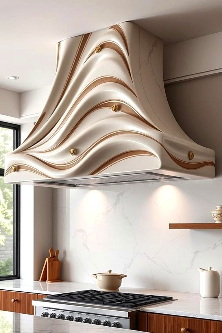 Sculptural Artistic Range Hood - 24 Range Hood Ideas