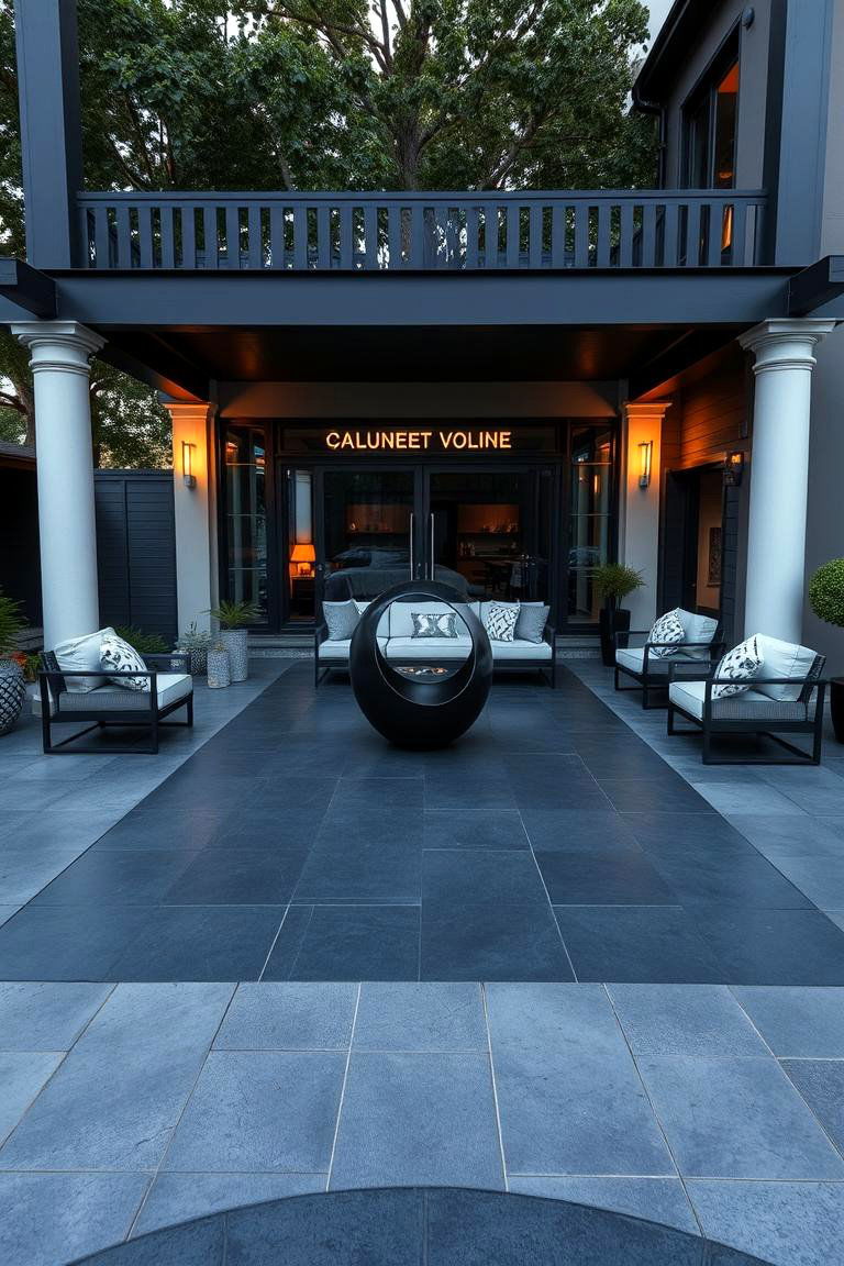 Sculptural Centerpiece Design - 24 black concrete patio ideas