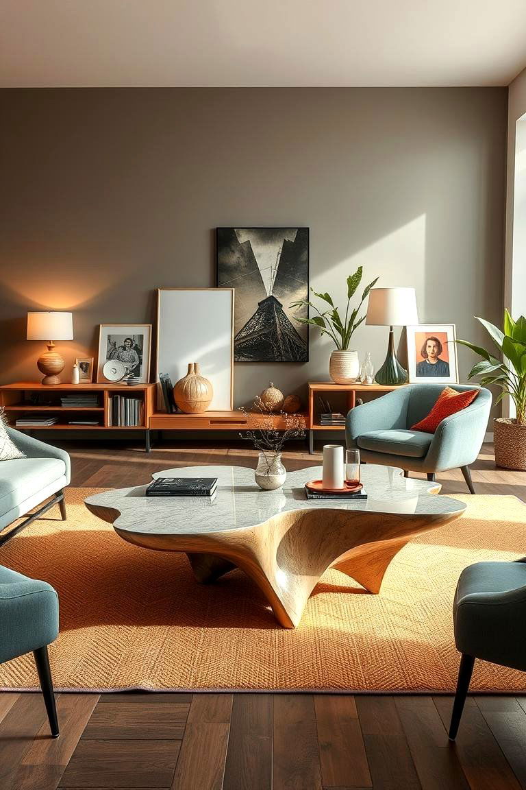 Sculptural Coffee Tables - 24 Maximalist Living Room Design Ideas