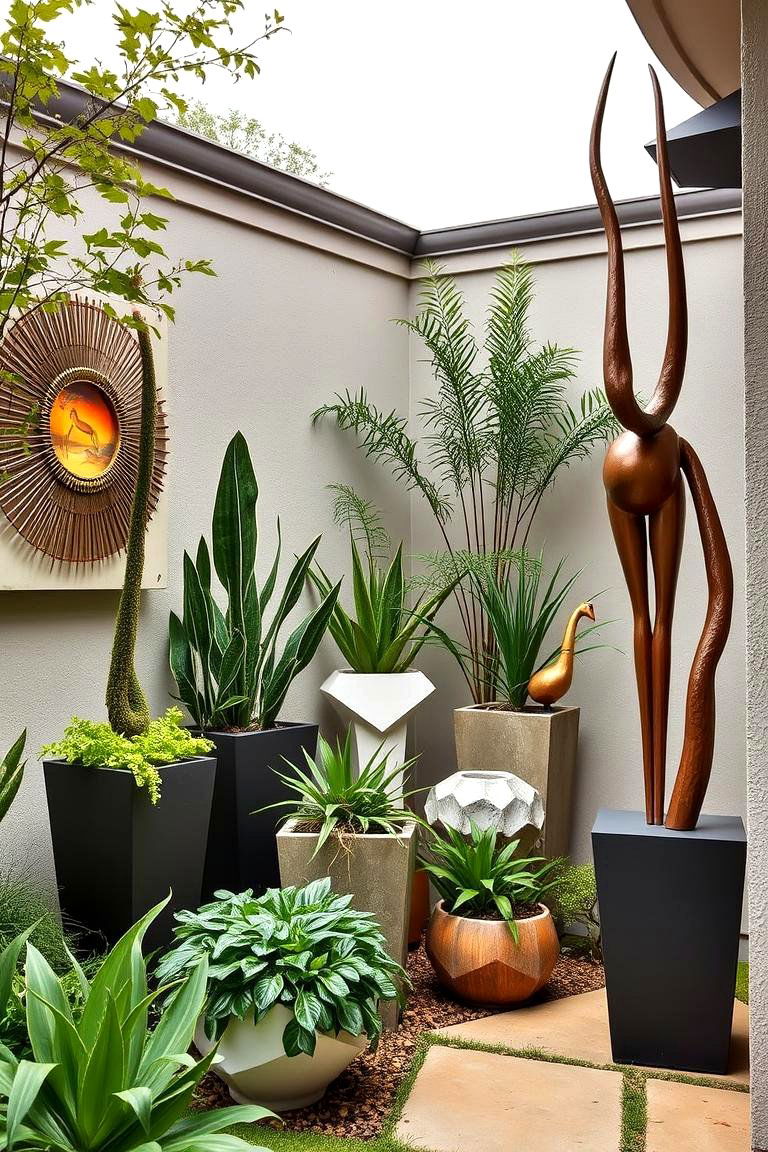 Sculptural Corner - 24 Corner Patio Ideas