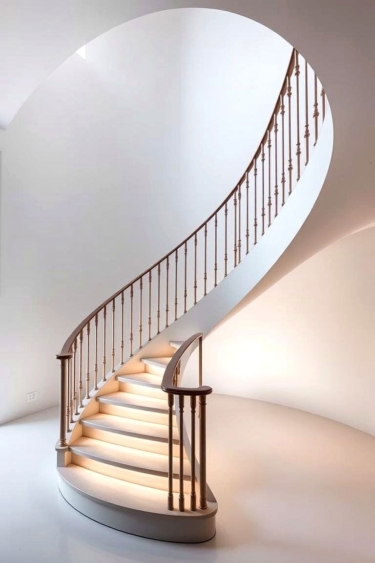 Sculptural Curved Staircase - 24 Modern Staircases