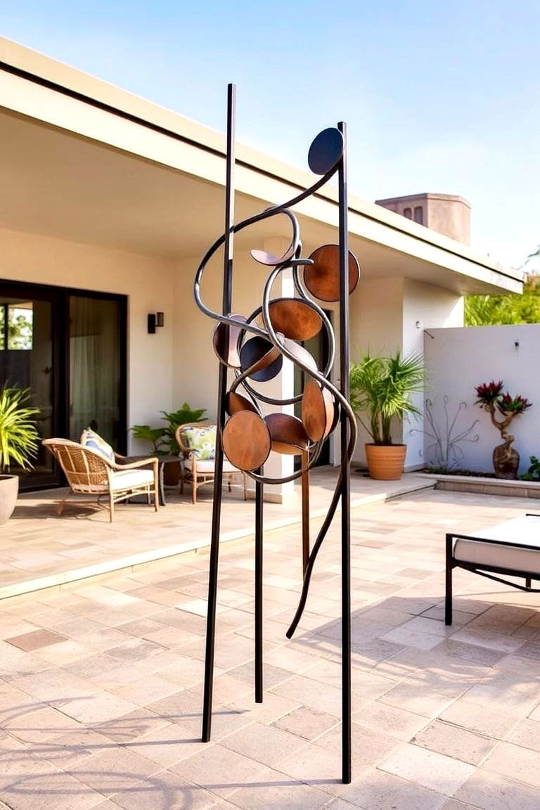 Sculptural Decorative Elements - 24 Mid-century Modern Patio Ideas