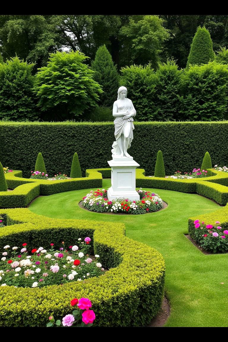 Sculptural Elements as Focal Points - 24 Parterre Garden Ideas
