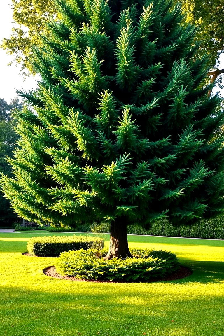 Sculptural Evergreen Trees - 24 Front Yard Evergreen Landscaping Ideas