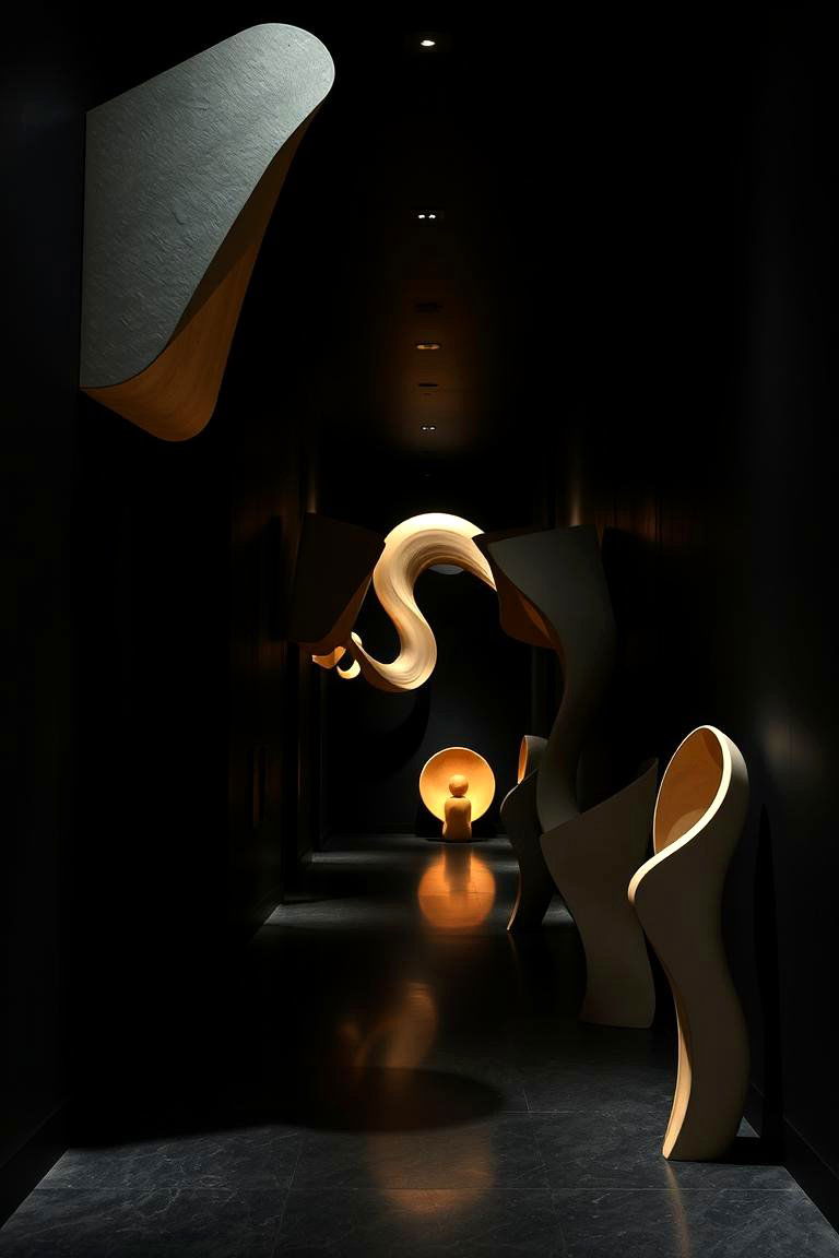 Sculptural Installations - 24 Dark Hallway Ideas