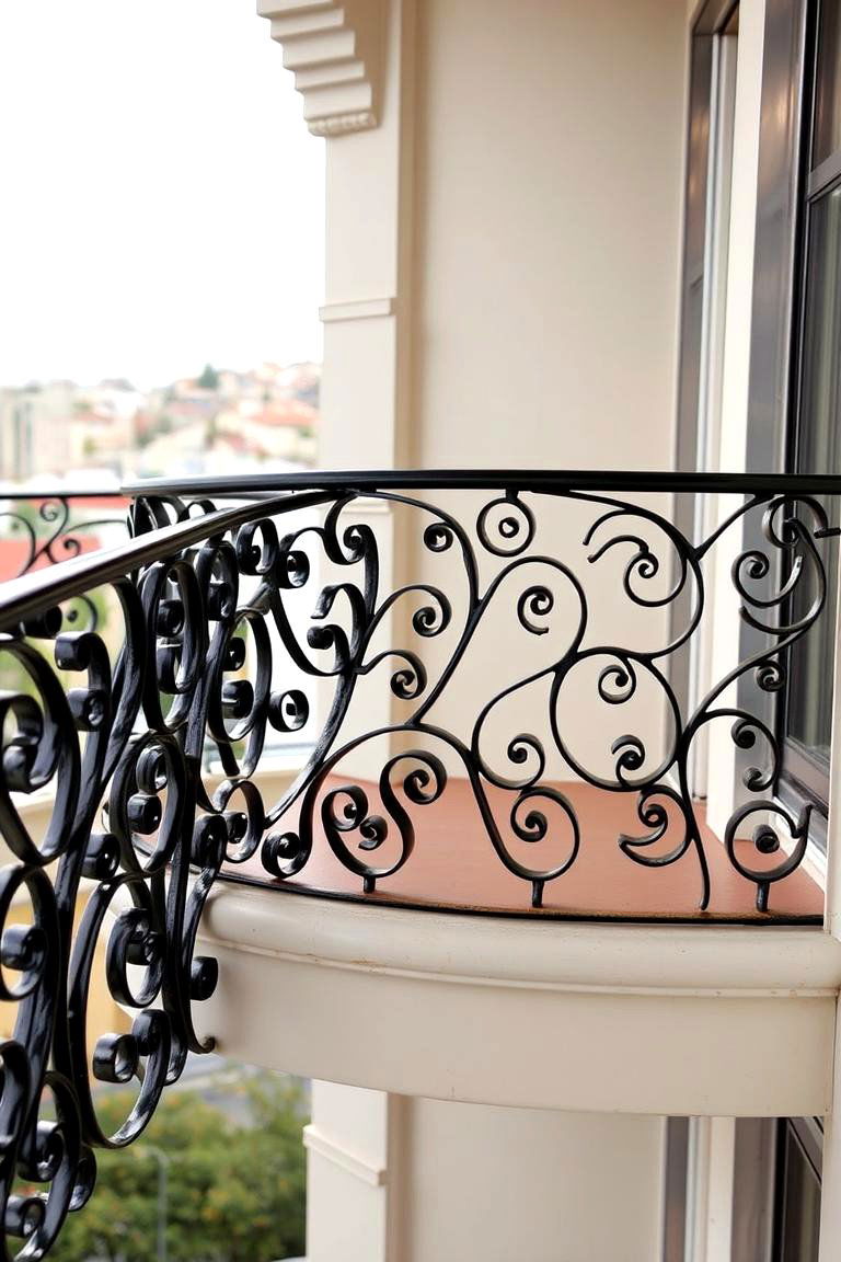 Sculptural Ironwork Design - 24 Wrought Iron Balcony Railing Design Ideas