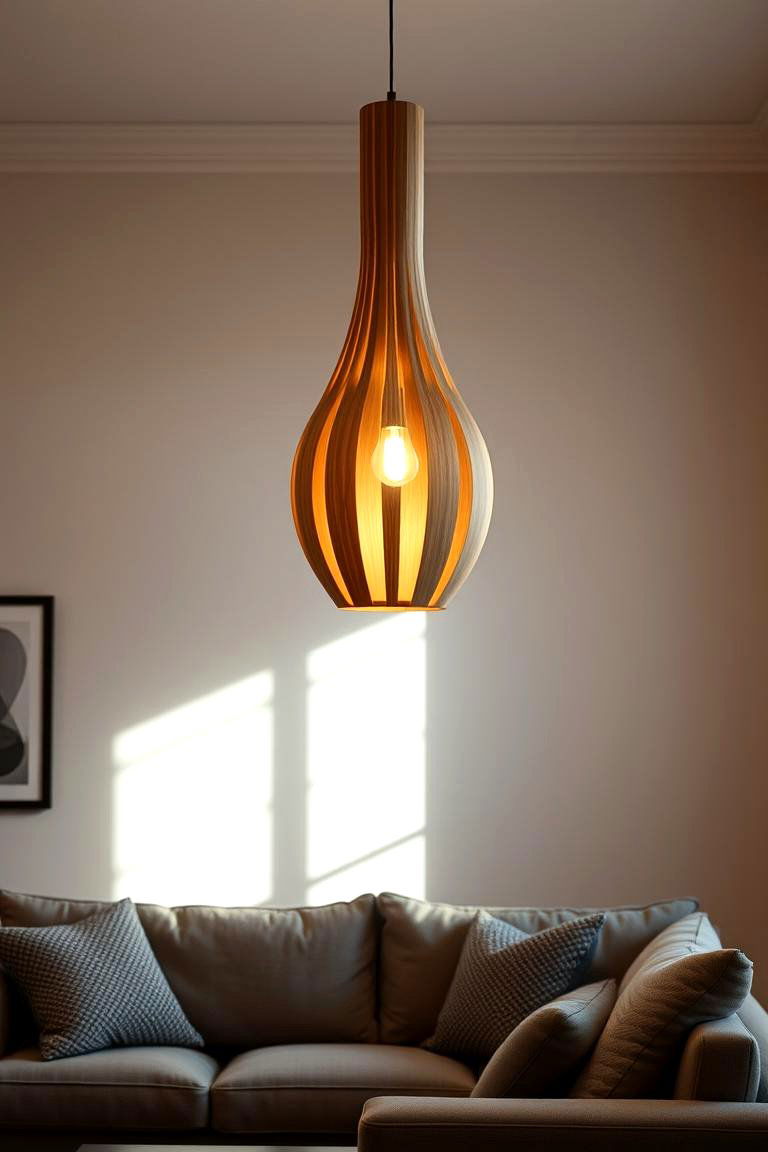 Sculptural Lighting Fixtures with Natural Materials - 24 Organic Modern Living Room Design Ideas