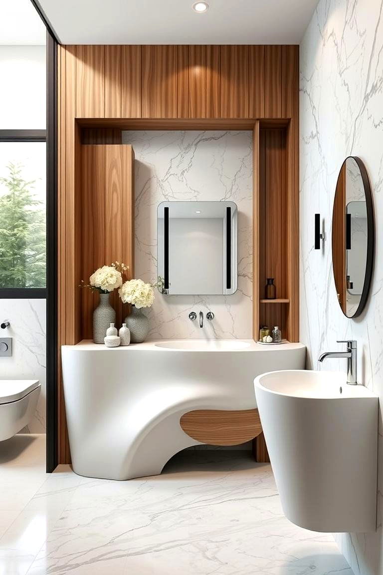Sculptural Vanity Units - 24 Art Deco Bathroom Ideas