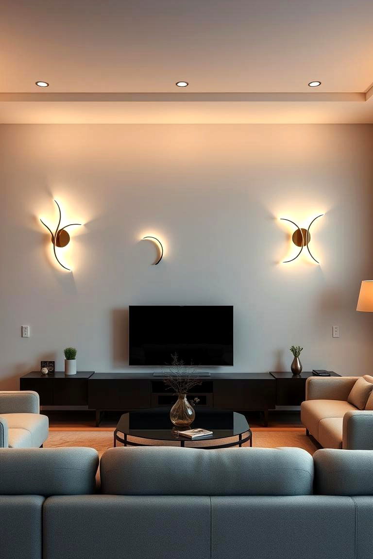 Sculptural Wall Fixtures for Artistic Accents - 24 Living Room Wall Lighting Ideas