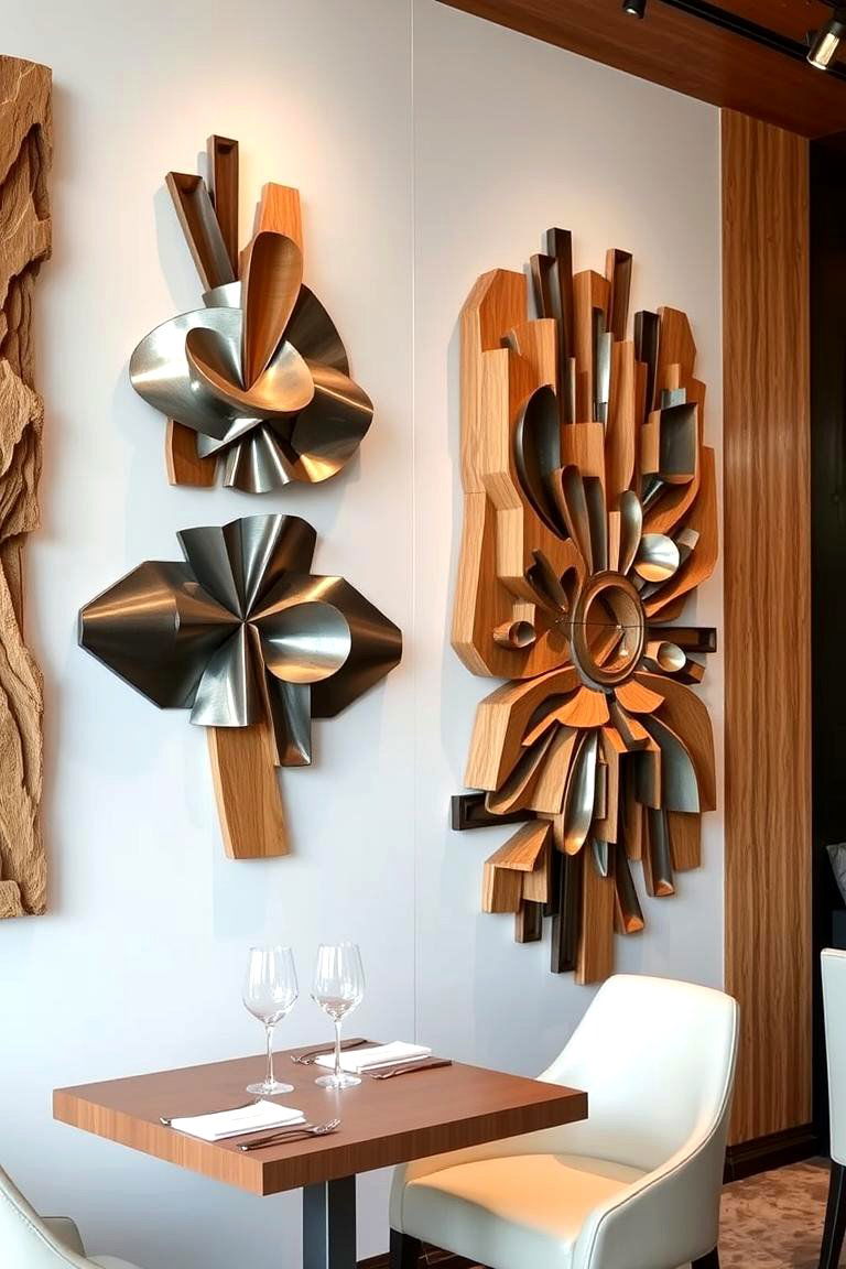 Sculptural Wall Hangings - 24 Dining Room Wall Decor Ideas