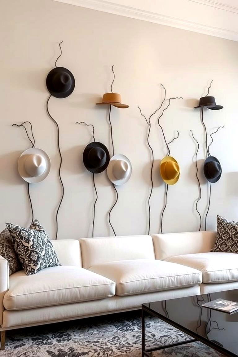 Sculptural Wall Mounted Hat Holders - 24 Hat Rack Ideas