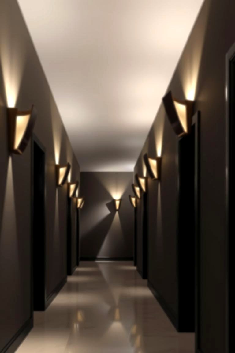 Sculptural Wall Sconces - 24 Black and White Hallway Ideas